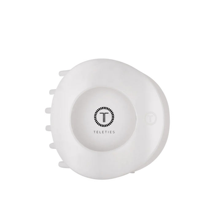 Teleties Large Flat Circle Hair Clip - Coconut White