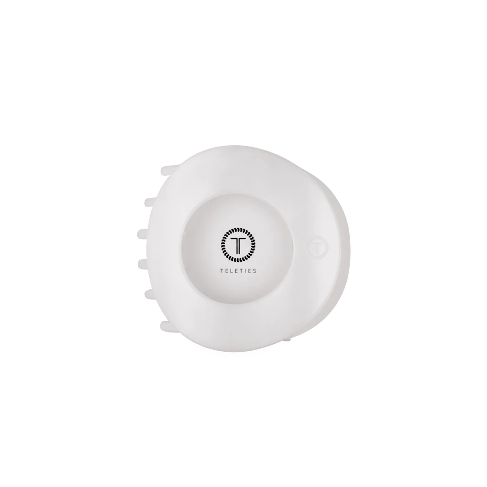 Teleties Medium Flat Circle Hair Clip - Coconut White