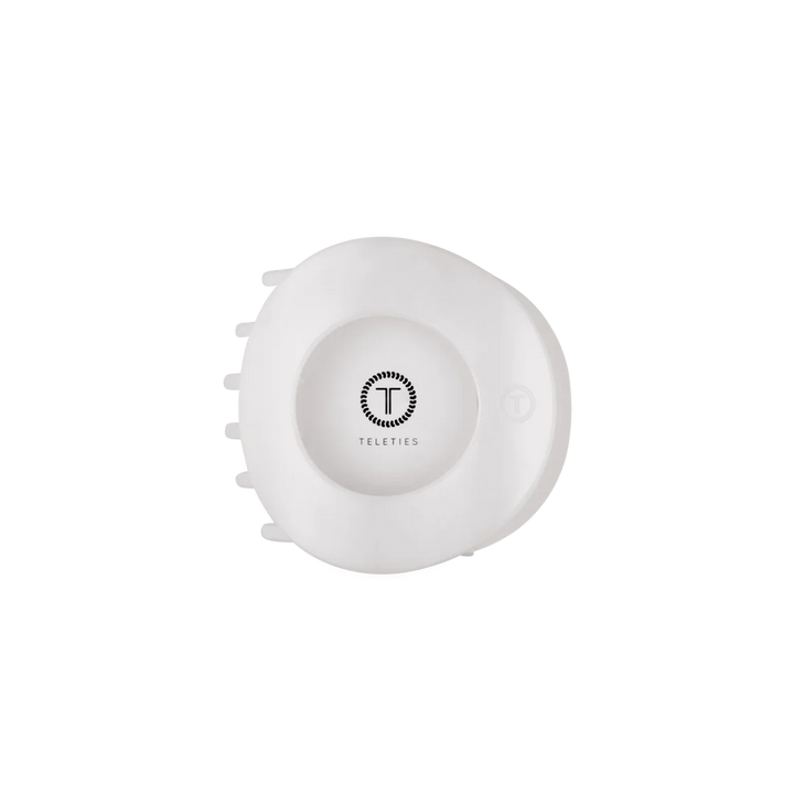 Teleties Medium Flat Circle Hair Clip - Coconut White