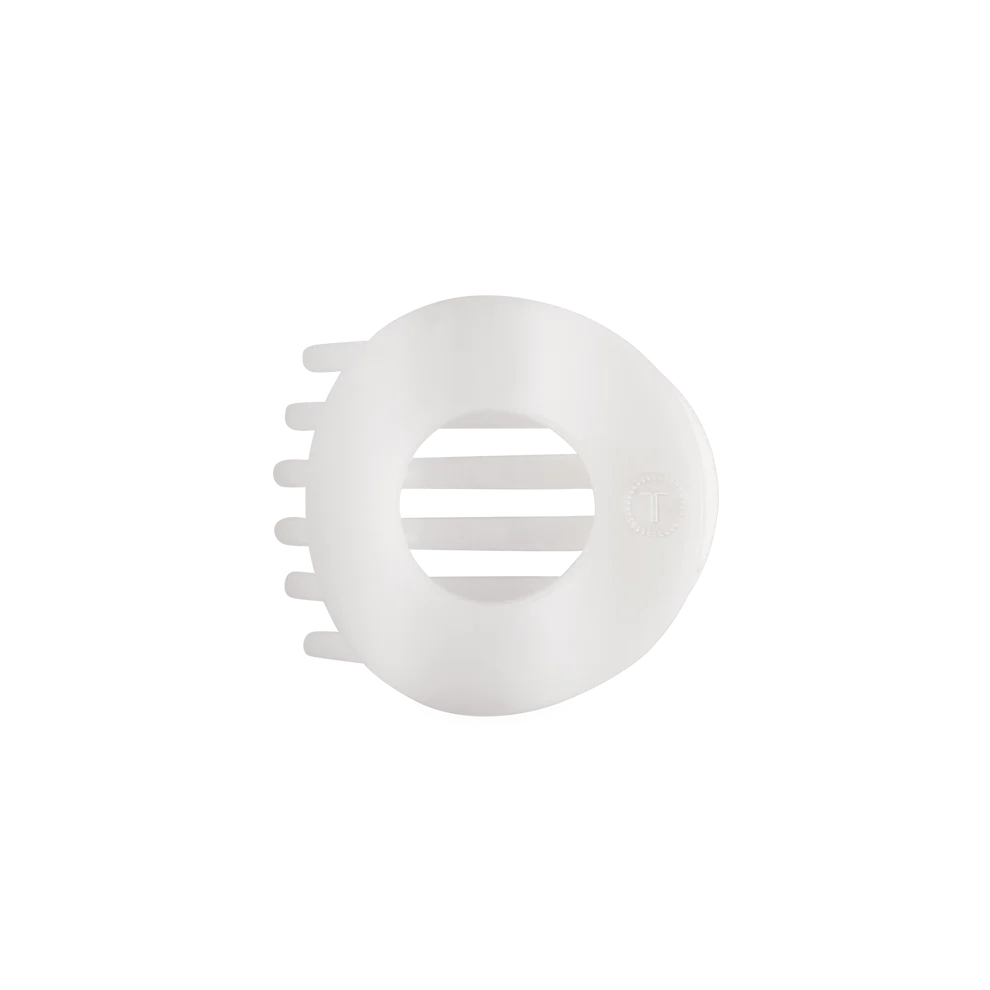 Teleties Medium Flat Circle Hair Clip - Coconut White