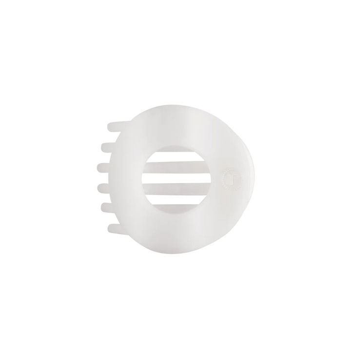 Teleties Medium Flat Circle Hair Clip - Coconut White