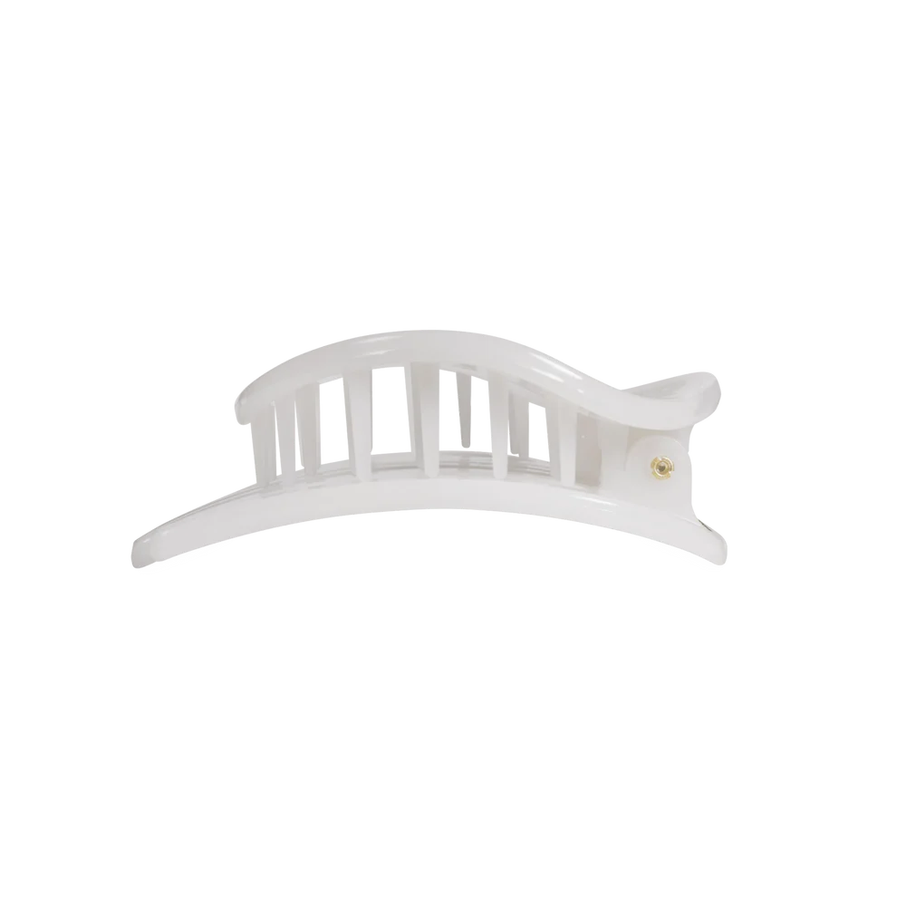 Teleties Medium Flat Circle Hair Clip - Coconut White