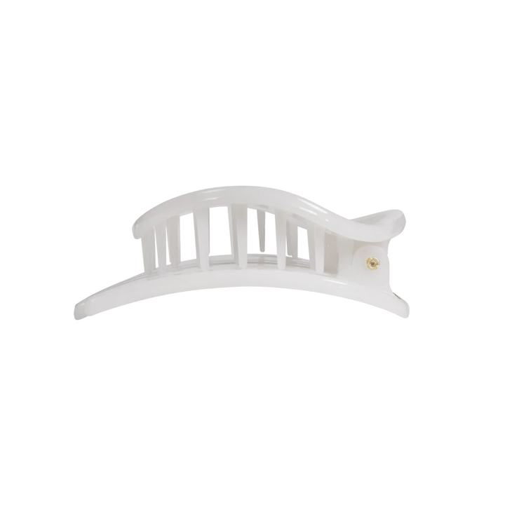 Teleties Medium Flat Circle Hair Clip - Coconut White