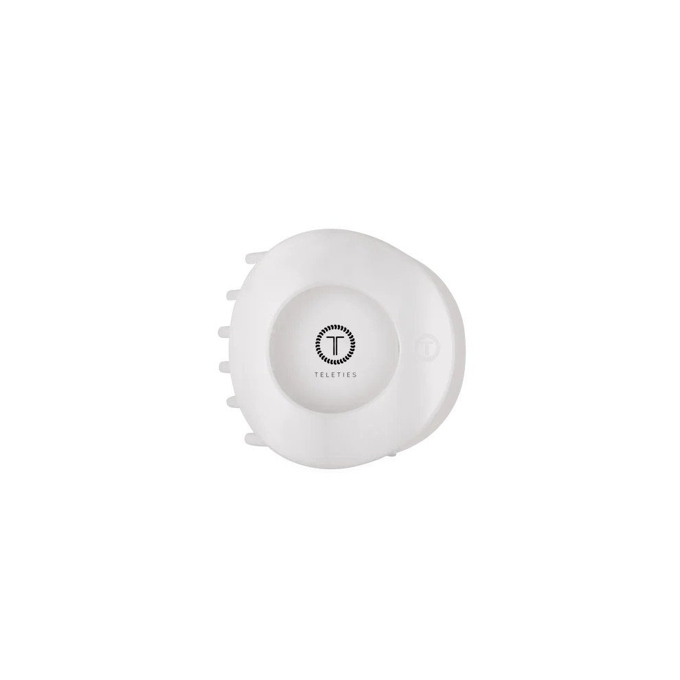 Teleties Small Flat Circle Hair Clip - Coconut White