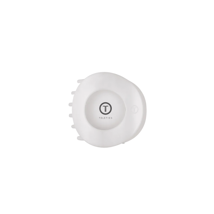 Teleties Small Flat Circle Hair Clip - Coconut White