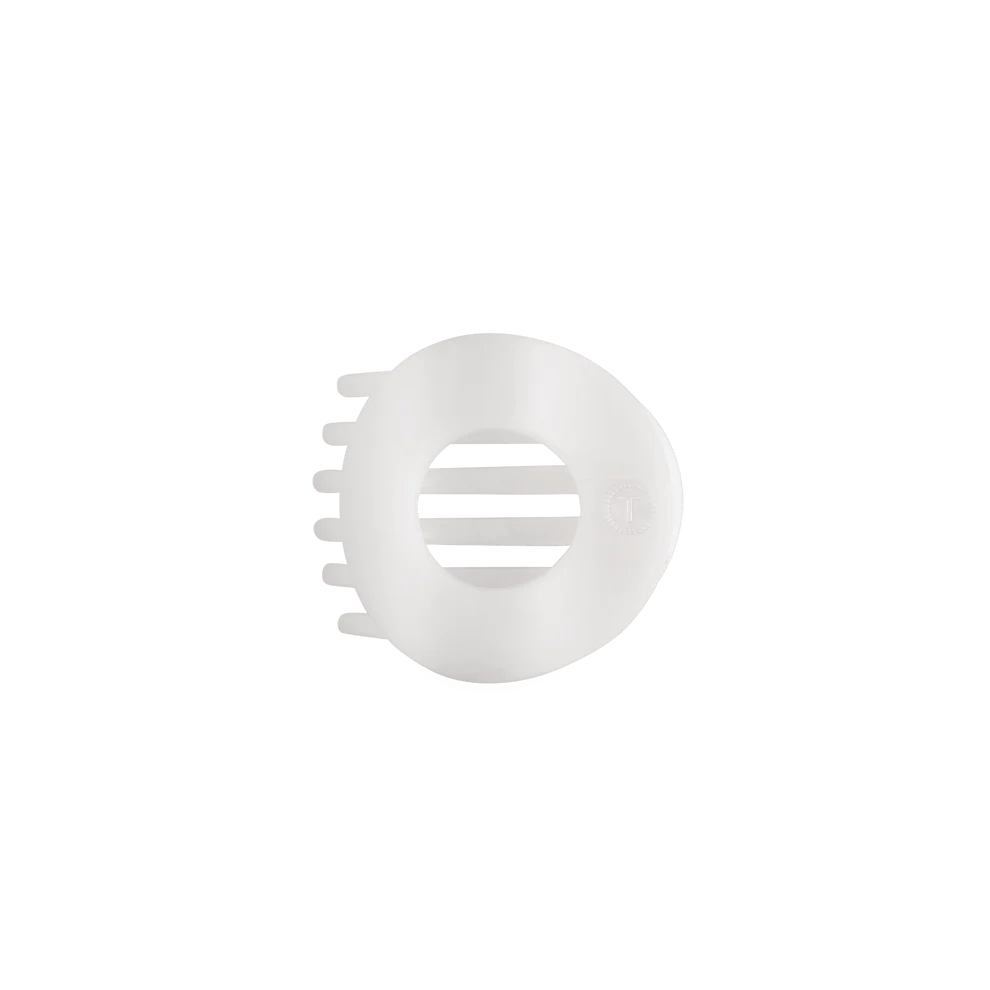 Teleties Small Flat Circle Hair Clip - Coconut White
