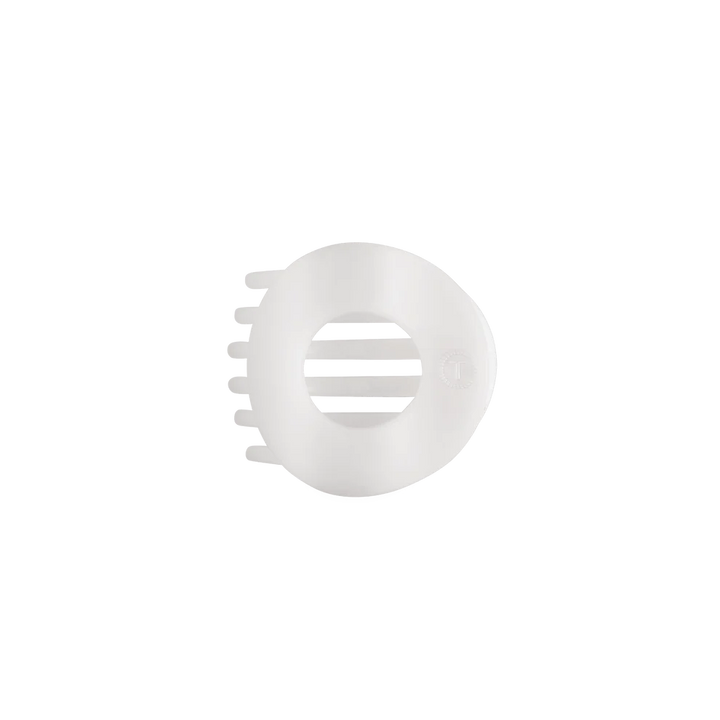 Teleties Small Flat Circle Hair Clip - Coconut White