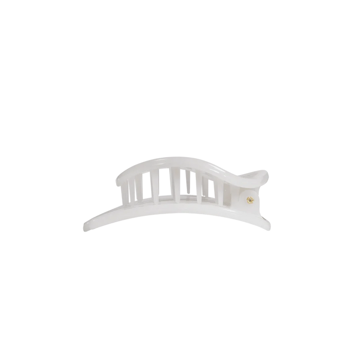Teleties Small Flat Circle Hair Clip - Coconut White