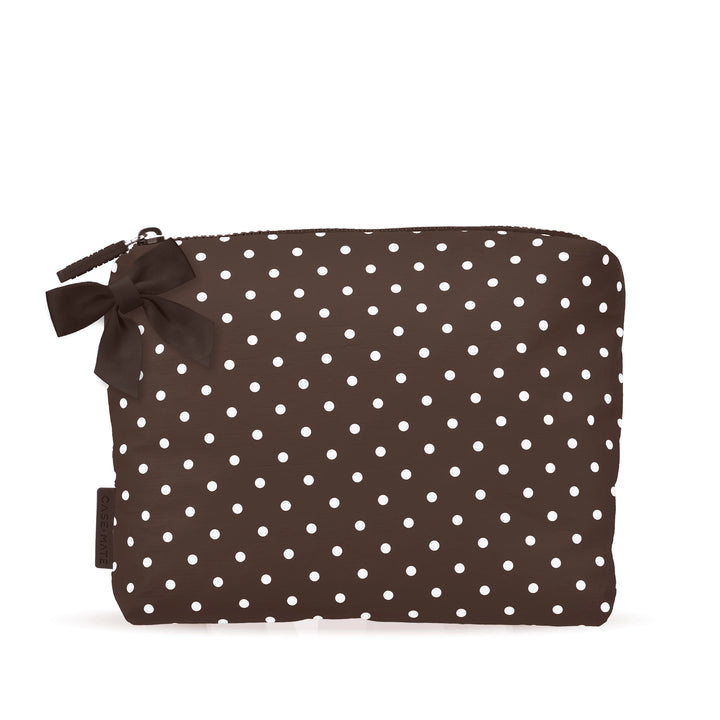 Case-Mate Crinkle Makeup Bag - Espresso Polka Dot