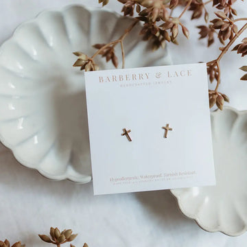 Cross Stud Earrings | Waterproof
