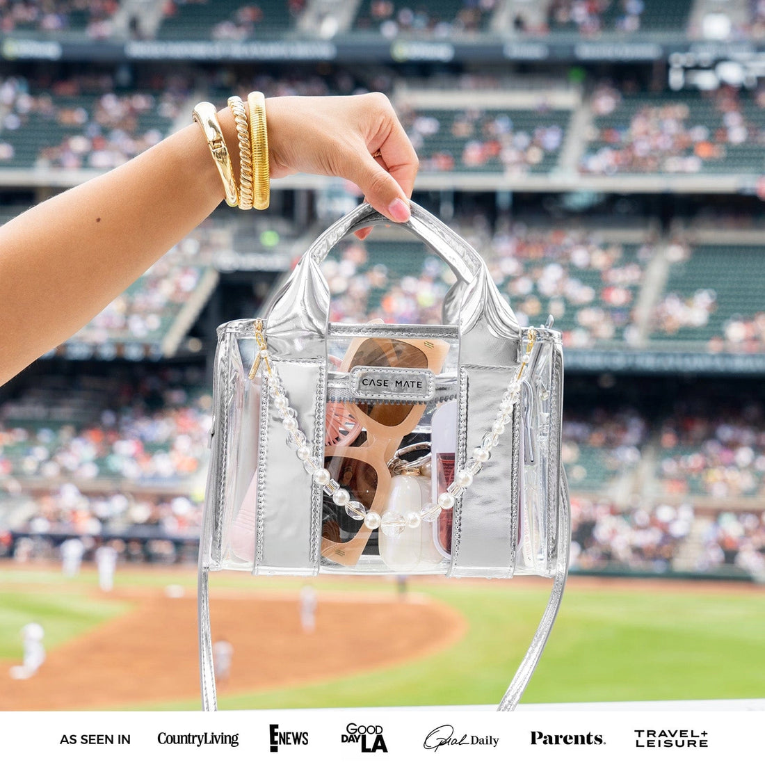 Case Mate Clear Stadium Bag - Silver