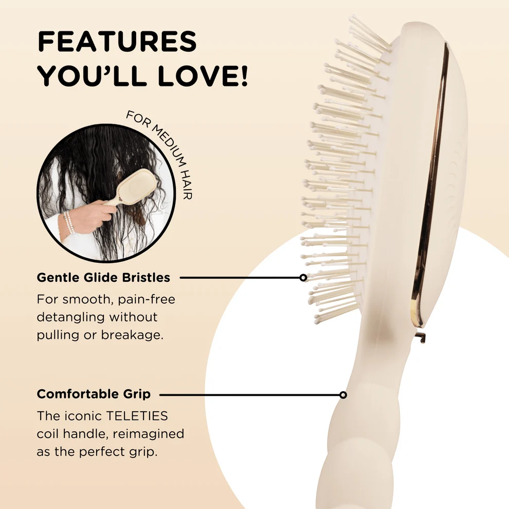 Teleties Detangler Hair Brush for Medium Hair
