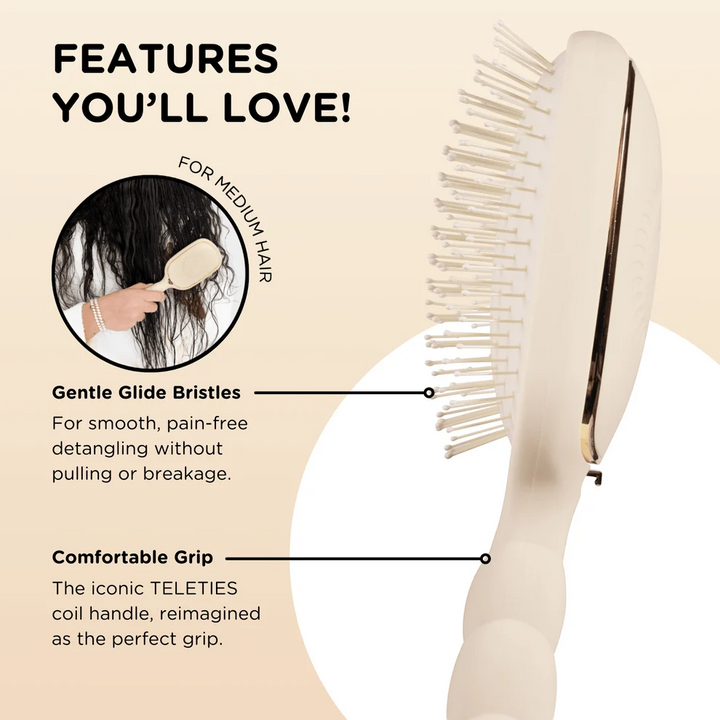 Teleties Detangler Hair Brush for Medium Hair