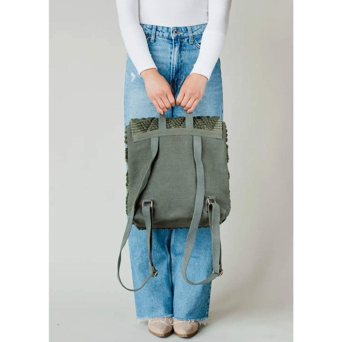 Textured Diamond Backpack - Forest