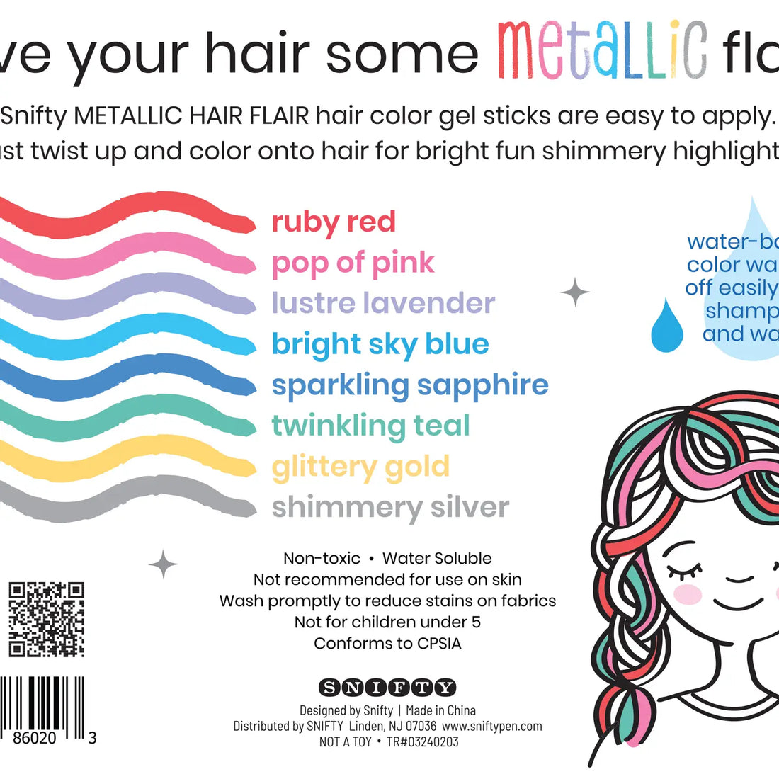 Metallic Hair Flair - Shimmery Hair Color Gel Sticks