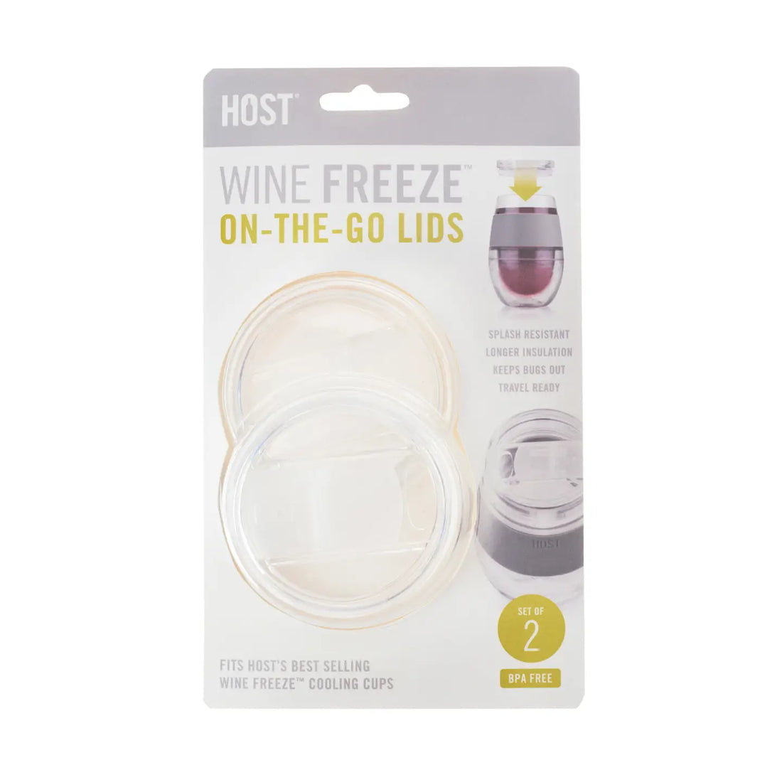 Wine Freeze™ Travel Lids For Cooling Cups - Set of 2