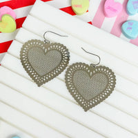 Filigree Heart Dangle Earrings