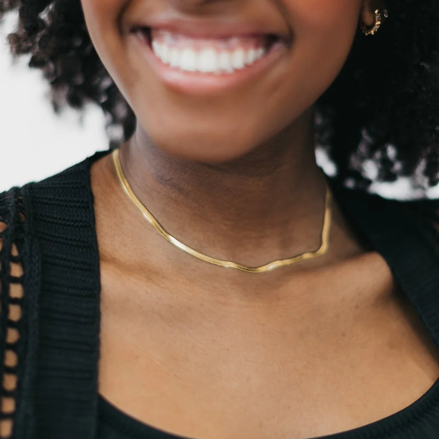 Ella Herringbone Necklace | Waterproof