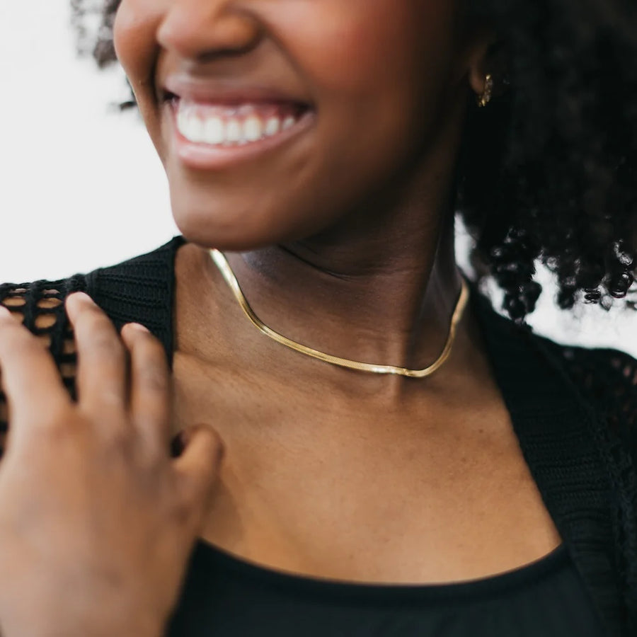 Ella Herringbone Necklace | Waterproof