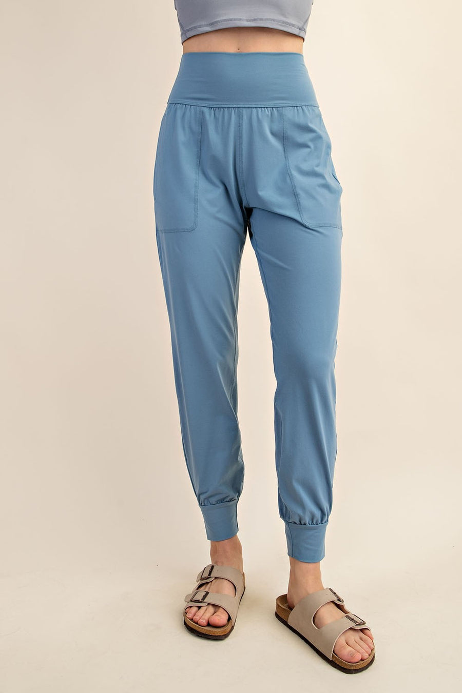 Butter Soft Joggers with Pockets - Dusty Blue