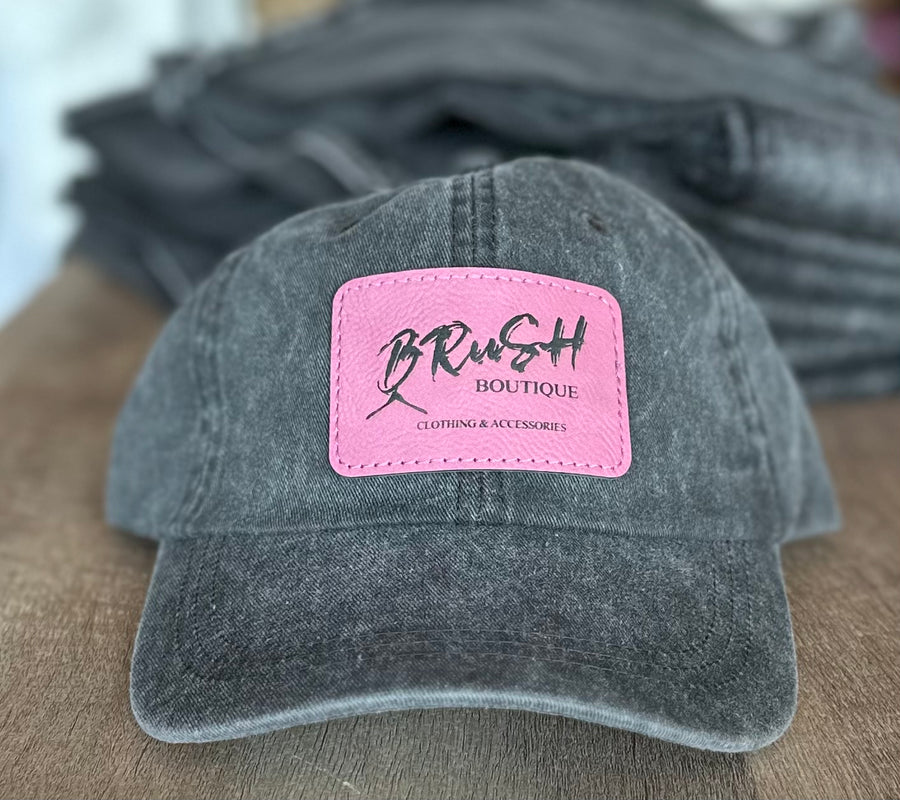 BRuSH Boutique Leather Patch Logo Hats