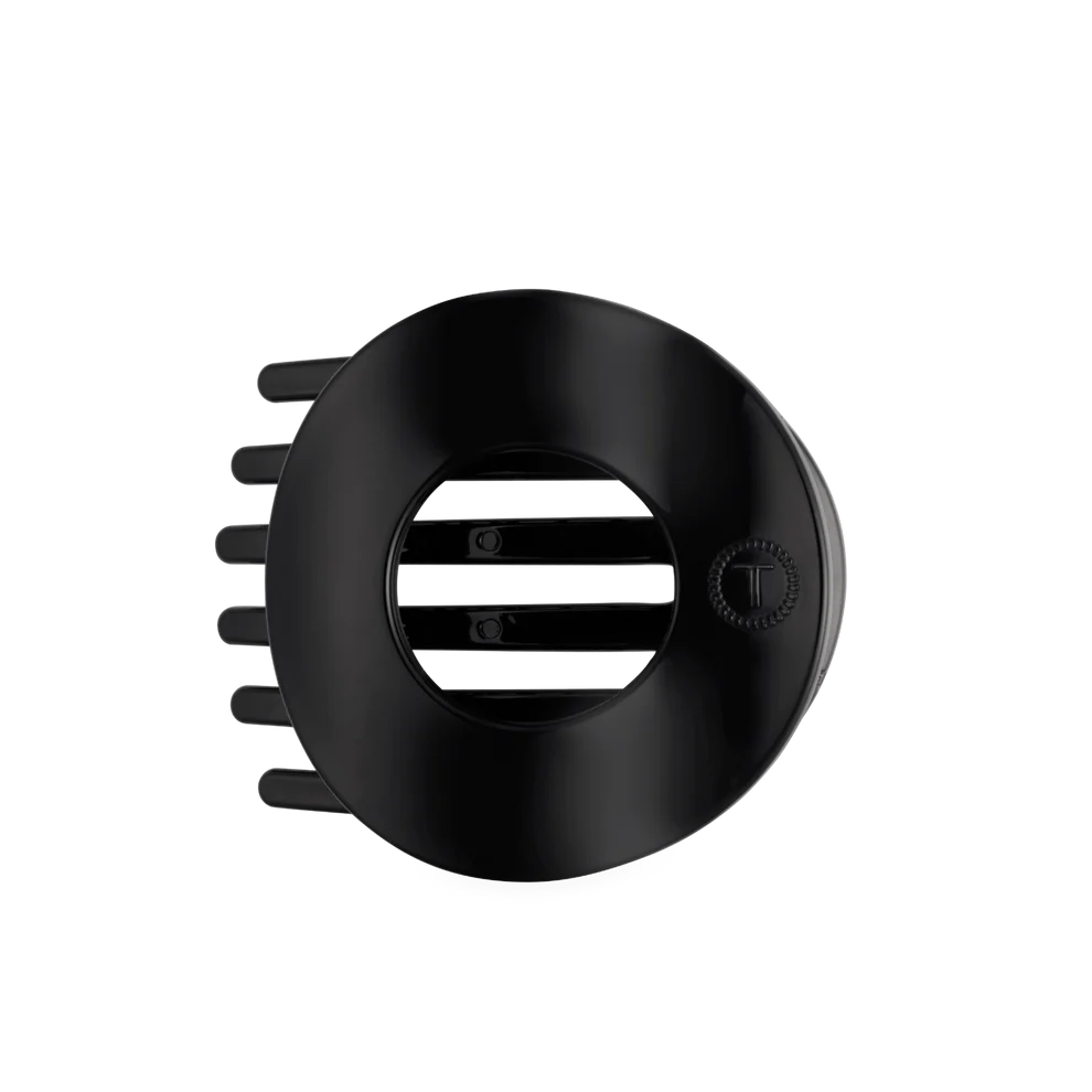 Teleties Large Flat Circle Hair Clip - Jet Black
