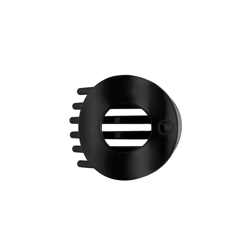 Teleties Medium Flat Circle Hair Clip - Jet Black