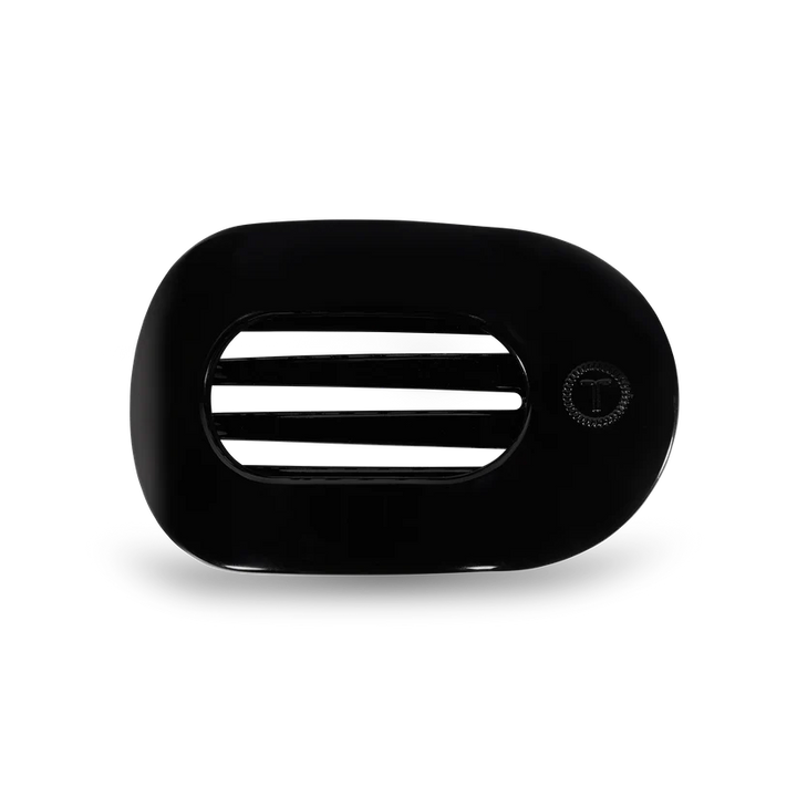 Teleties Medium Flat Round Clip - Jet Black