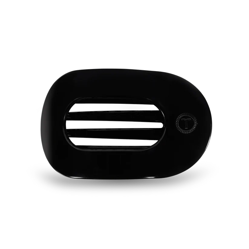 Teleties Medium Flat Round Clip - Jet Black