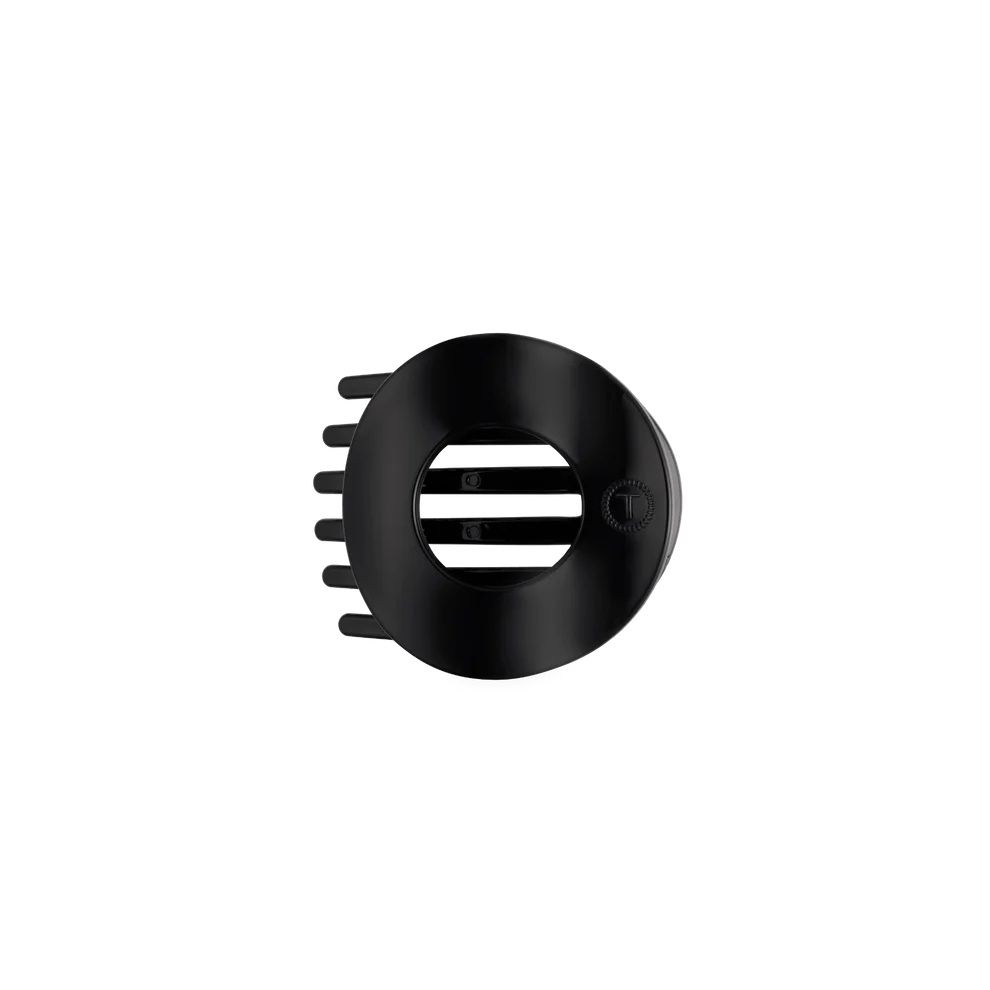 Teleties Small Flat Circle Hair Clip - Jet Black