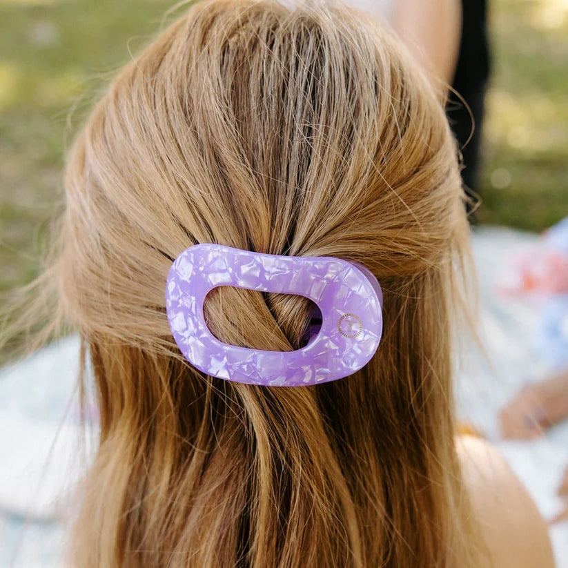 Teleties Small Flat Round Clip - Lavender Mist