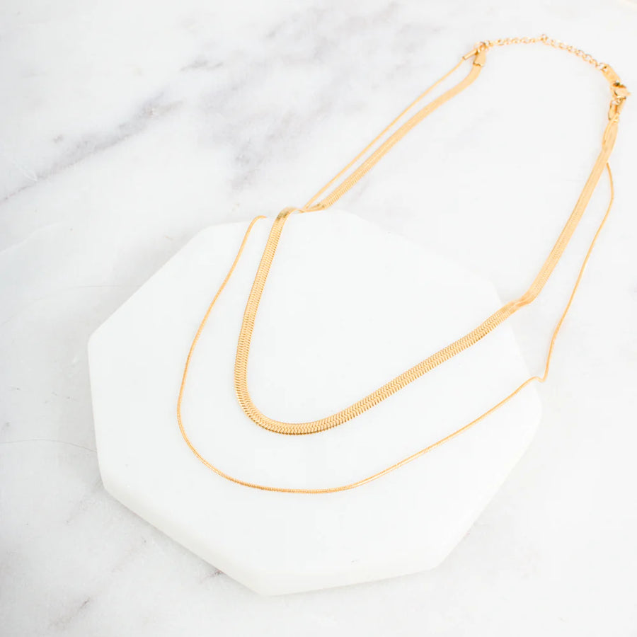 Brooke Layered Chain Necklace | Waterproof