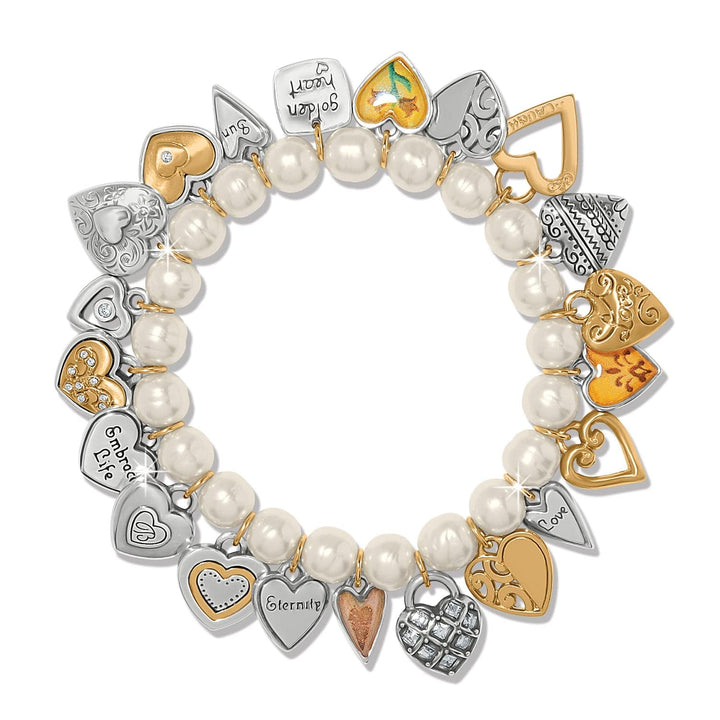 Brighton - One Heart Pearl Stretch Bracelet