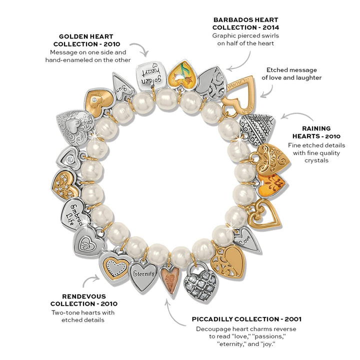 Brighton - One Heart Pearl Stretch Bracelet