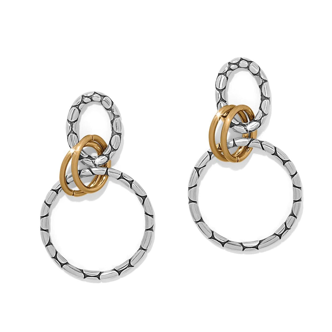 Brighton - Pebble Link Two Tone Post Drop Earrings