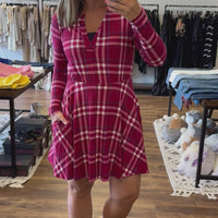 Marissa - Long Sleeve Plaid Dress