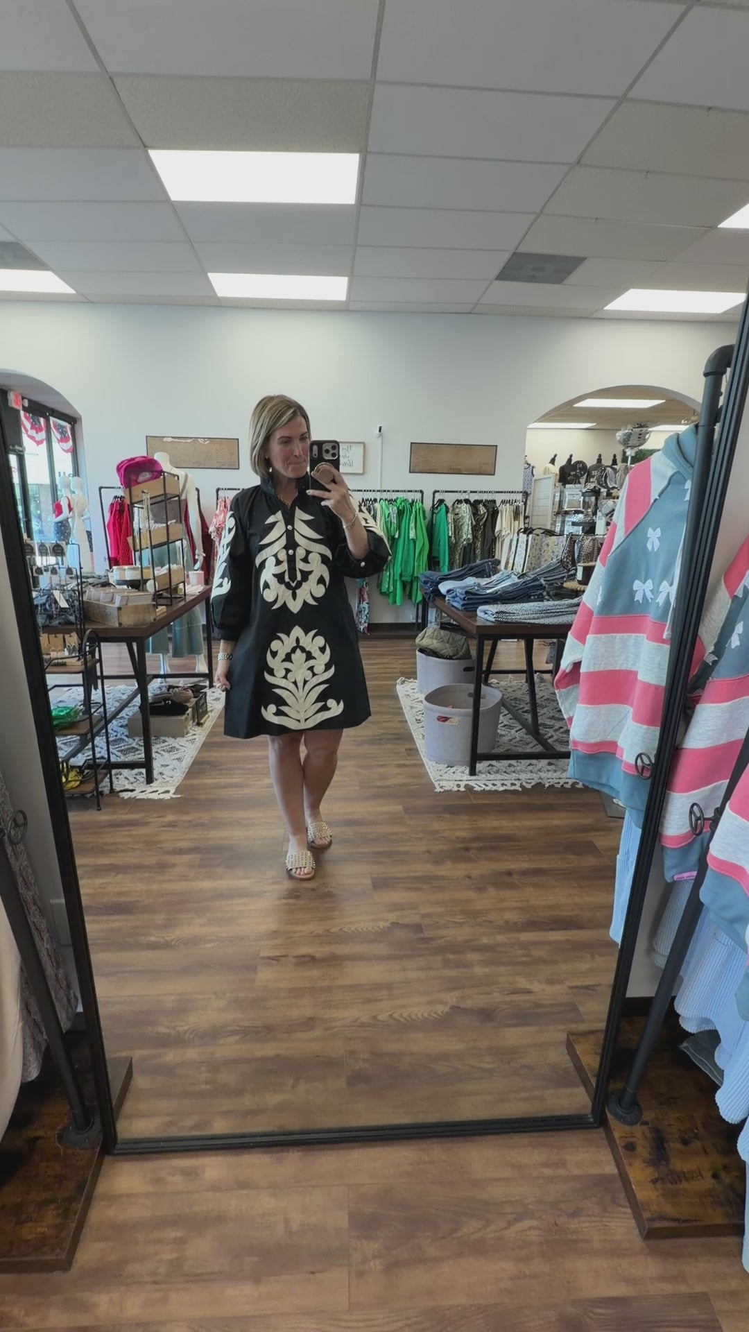 Midnight Medallion Poplin Dress