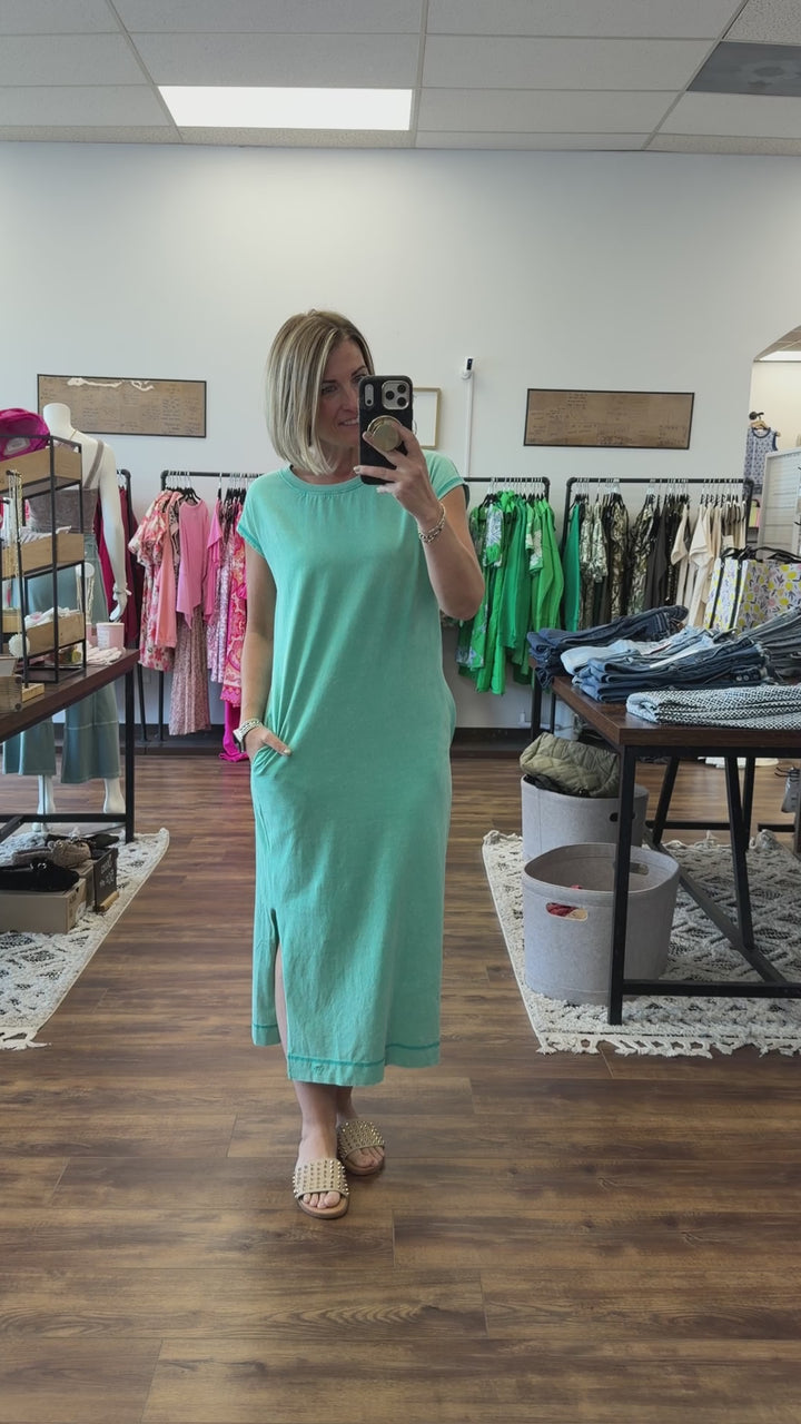 Mineral Washed Midi Dress
