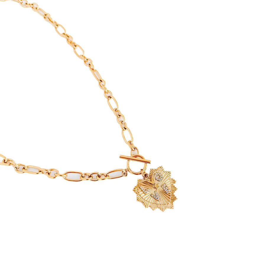 Sunburst Heart Love Pendant Necklace | Waterproof