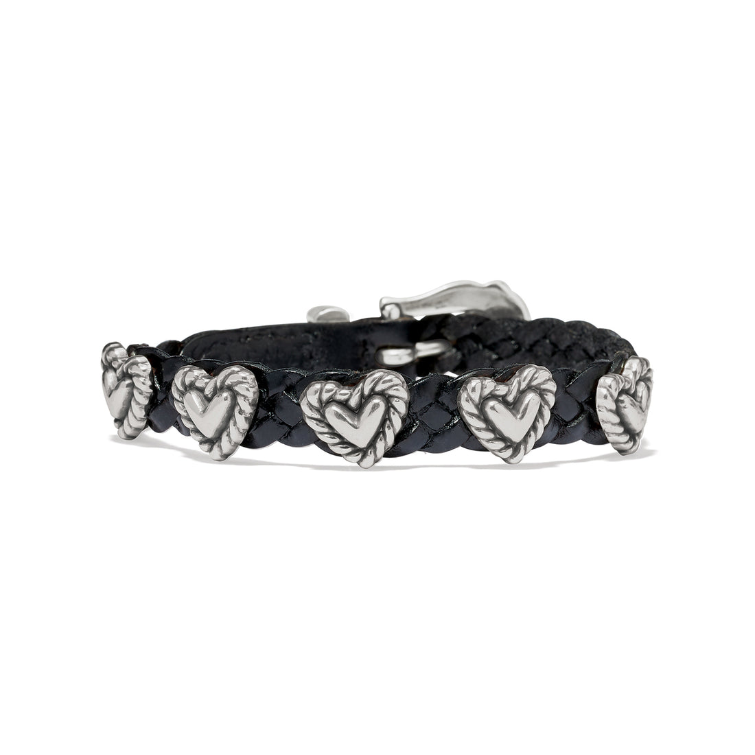 Roped Heart Braid Bandit Bracelet - Black/Silver