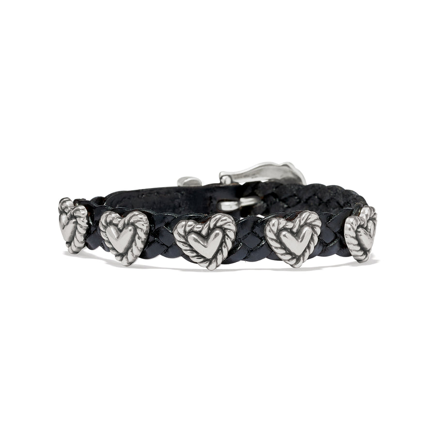 Roped Heart Braid Bandit Bracelet - Black/Silver