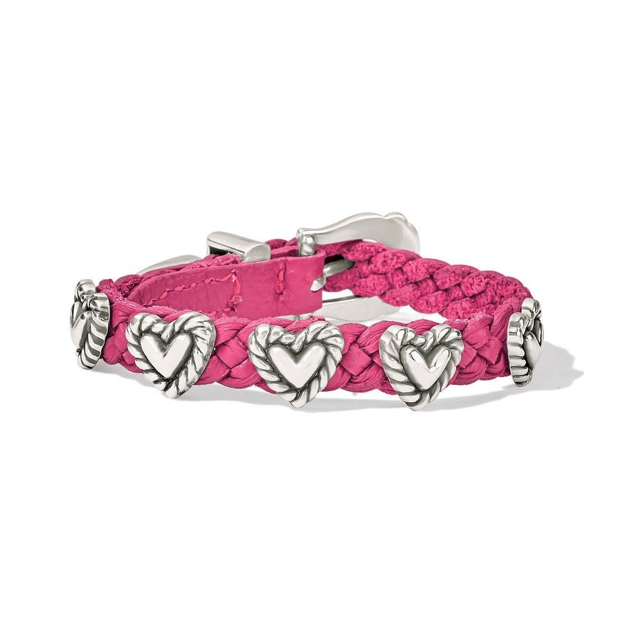 Roped Heart Braid Bandit Bracelet - Pink