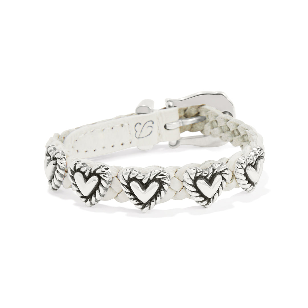 Roped Heart Braid Bandit Bracelet - White
