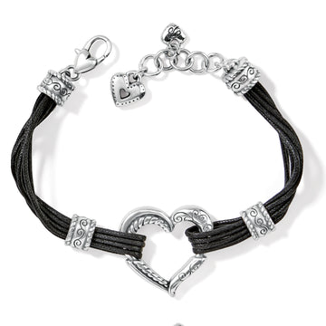 Heritage Heart Bracelet - Black/Silver