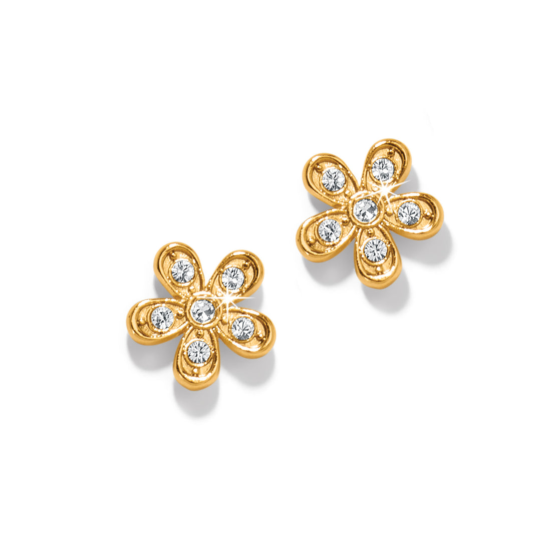 Enchanting Flower Post Earrings - Gold