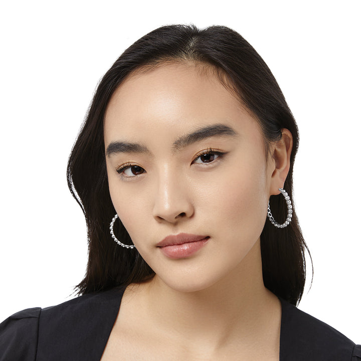 Twinkle Granulation Large Hoop Earrings