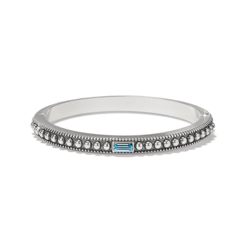 Pretty Tough Gem Hinged Bangle - Aqua