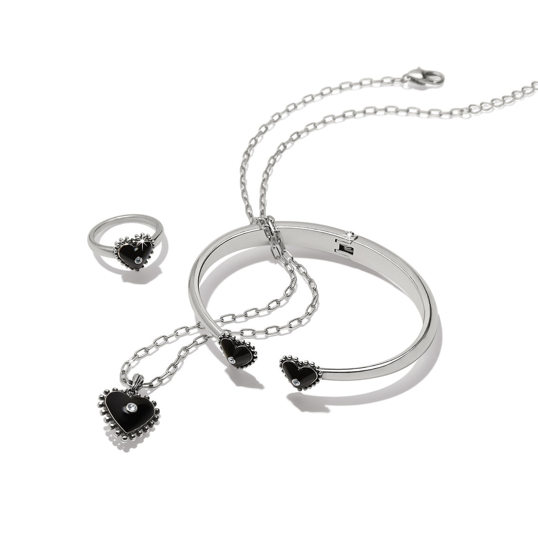 Brighton - Pretty Tough Amour Heart Open Hinged Bangle