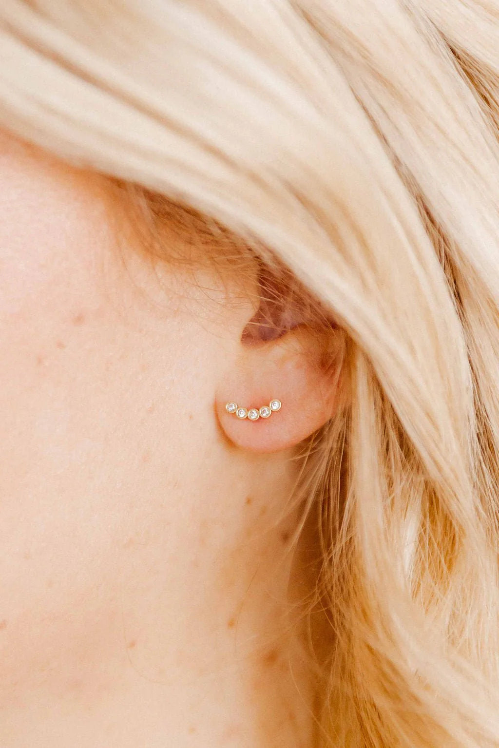 Linny Co - Abigail Sparkle Gold  Flat Back Earrings