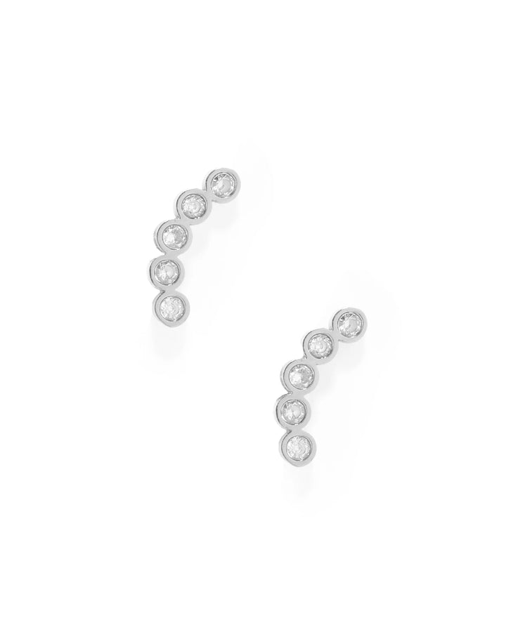Linny Co - Abigail Sparkle Silver Flat Back Earrings